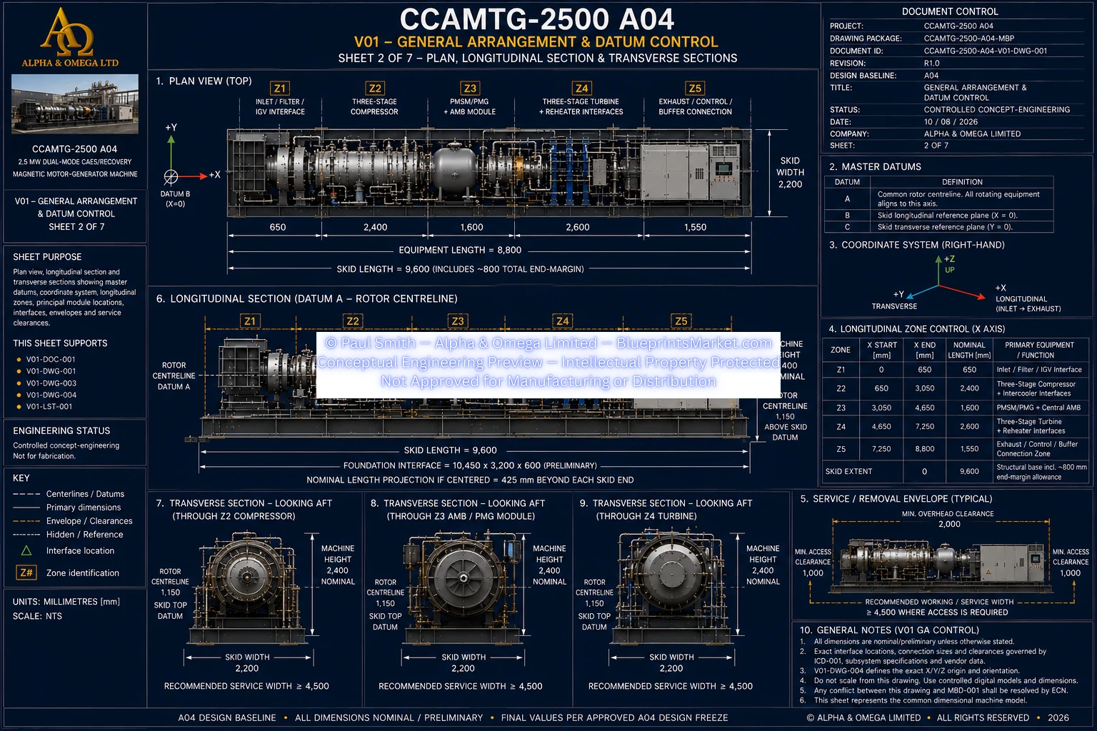V01 General Arrangement Datum Control Sheet 2 of 7