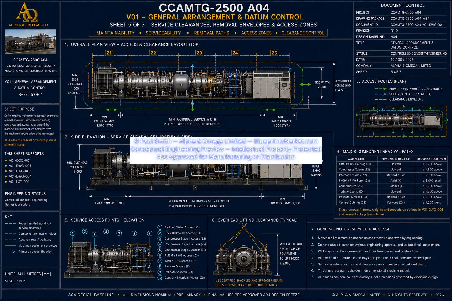 V01 General Arrangement Datum Control Sheet 5 of 7