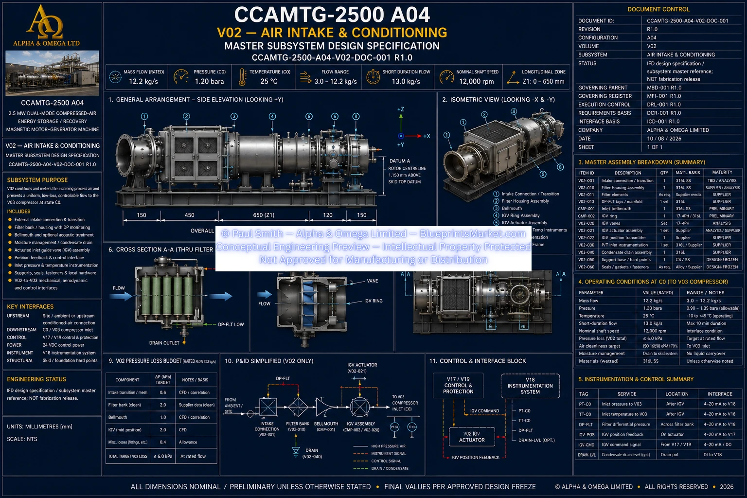 V02 Air Intake Conditioning Sheet 1 of 1