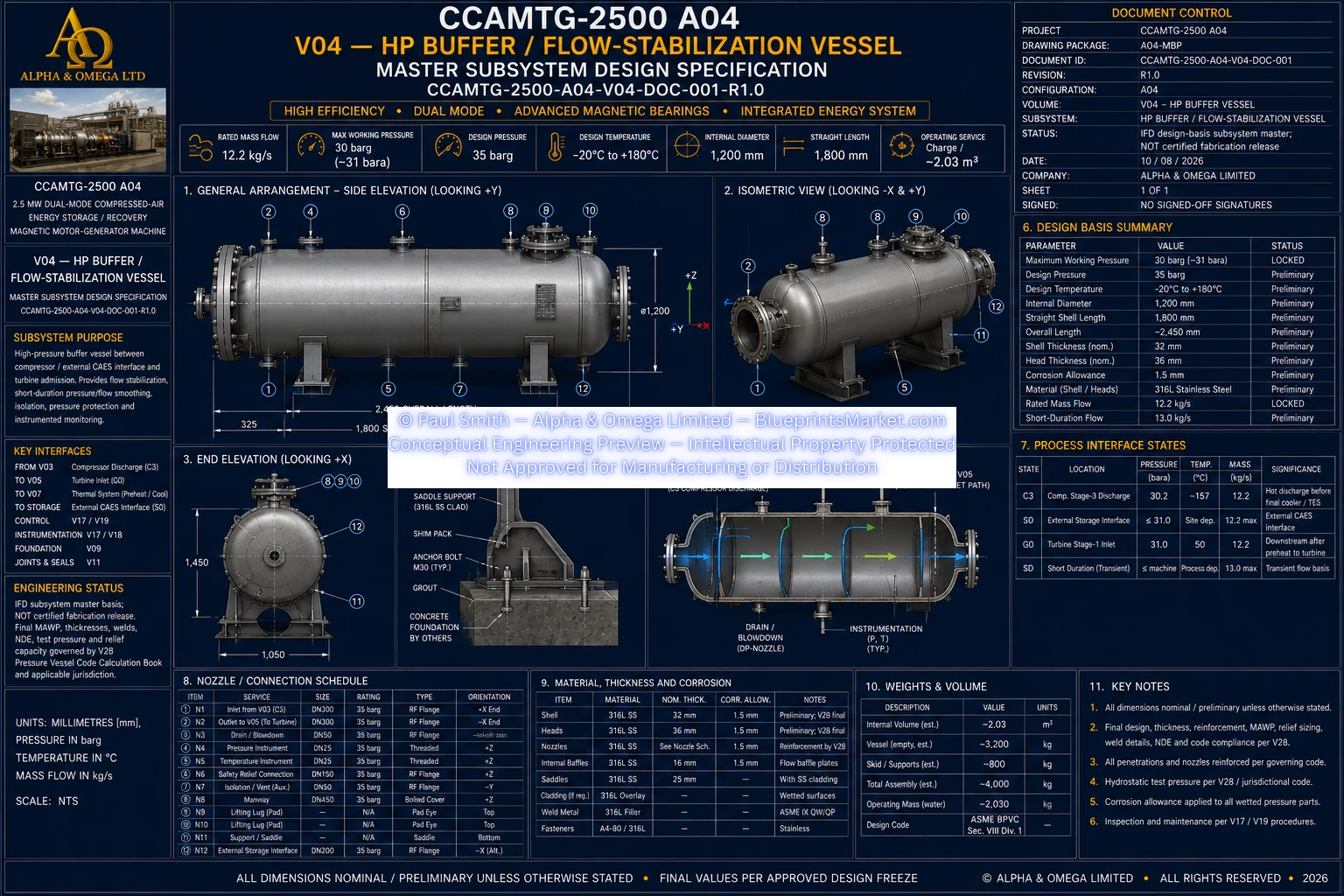 V04 HP Buffer Flow Stabilization Vessel Sheet 1 of 1