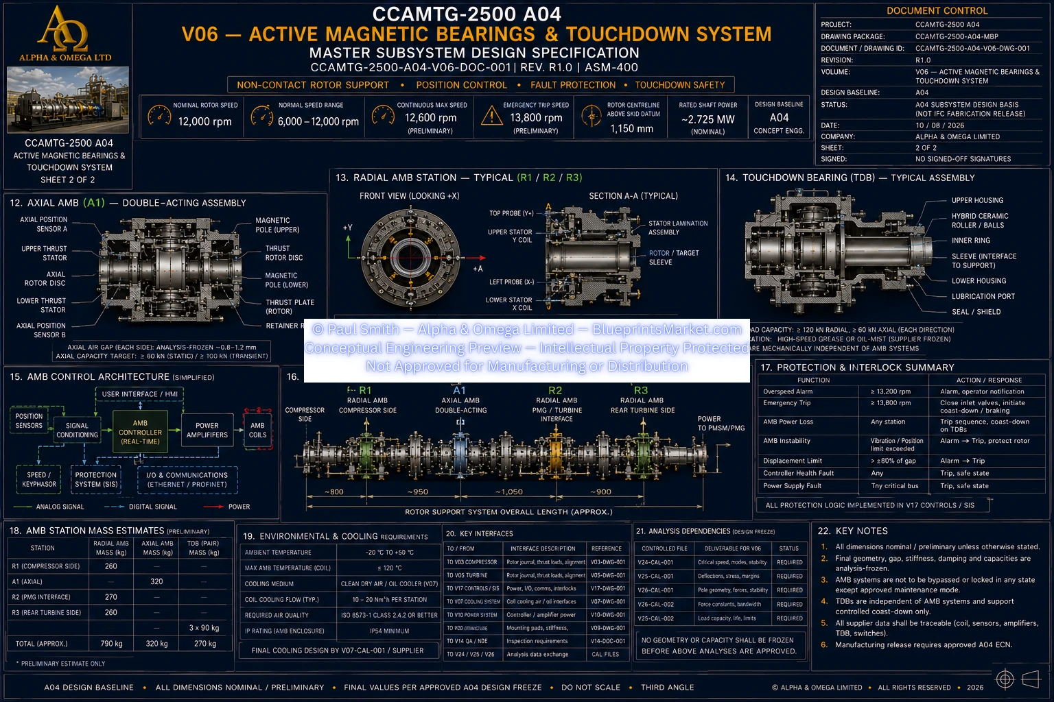V06 Active Magnetic Bearings Touchdown System Sheet 2 of 2