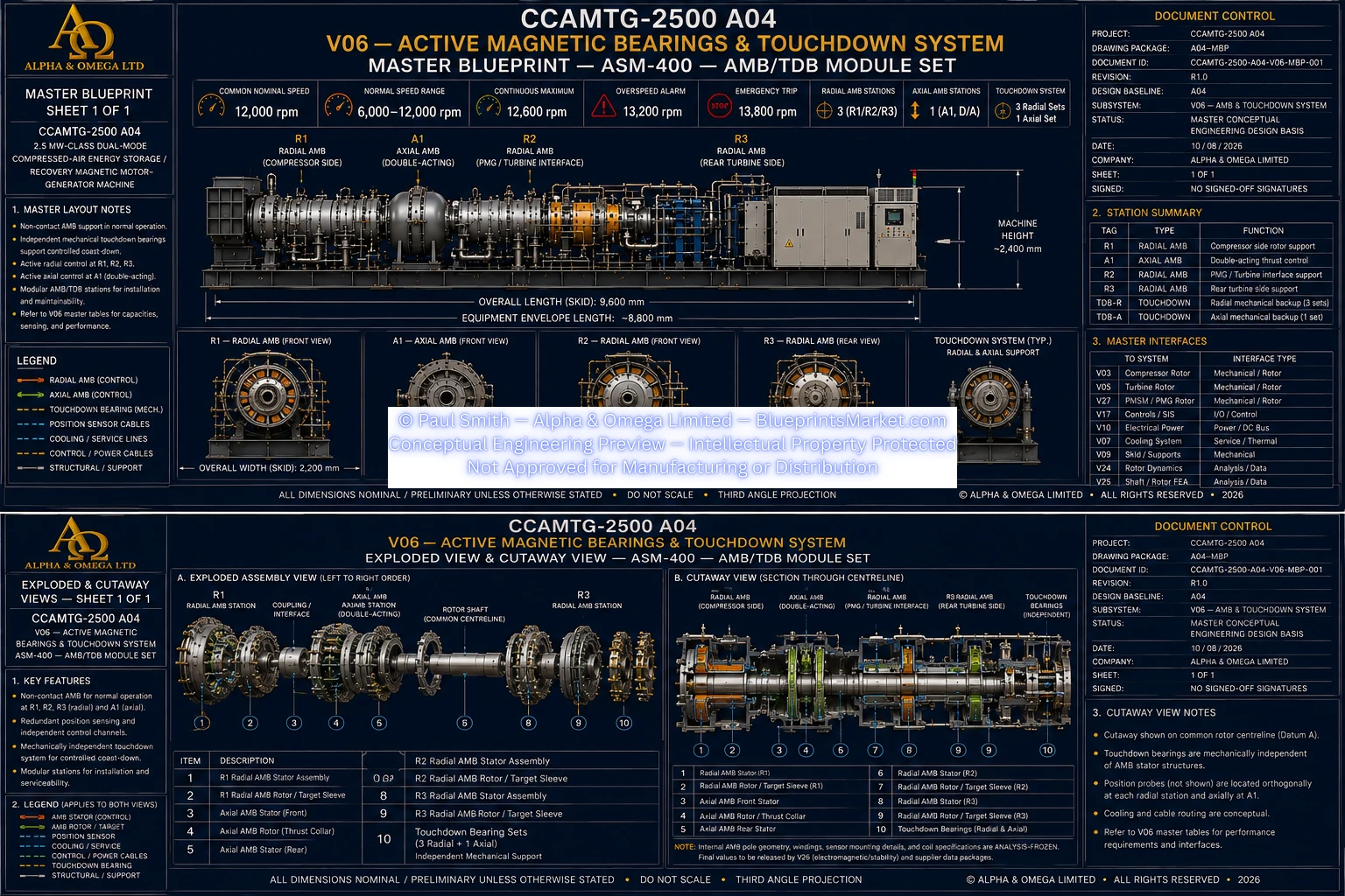 V06 Master Blueprint Exploded Cutaway Views