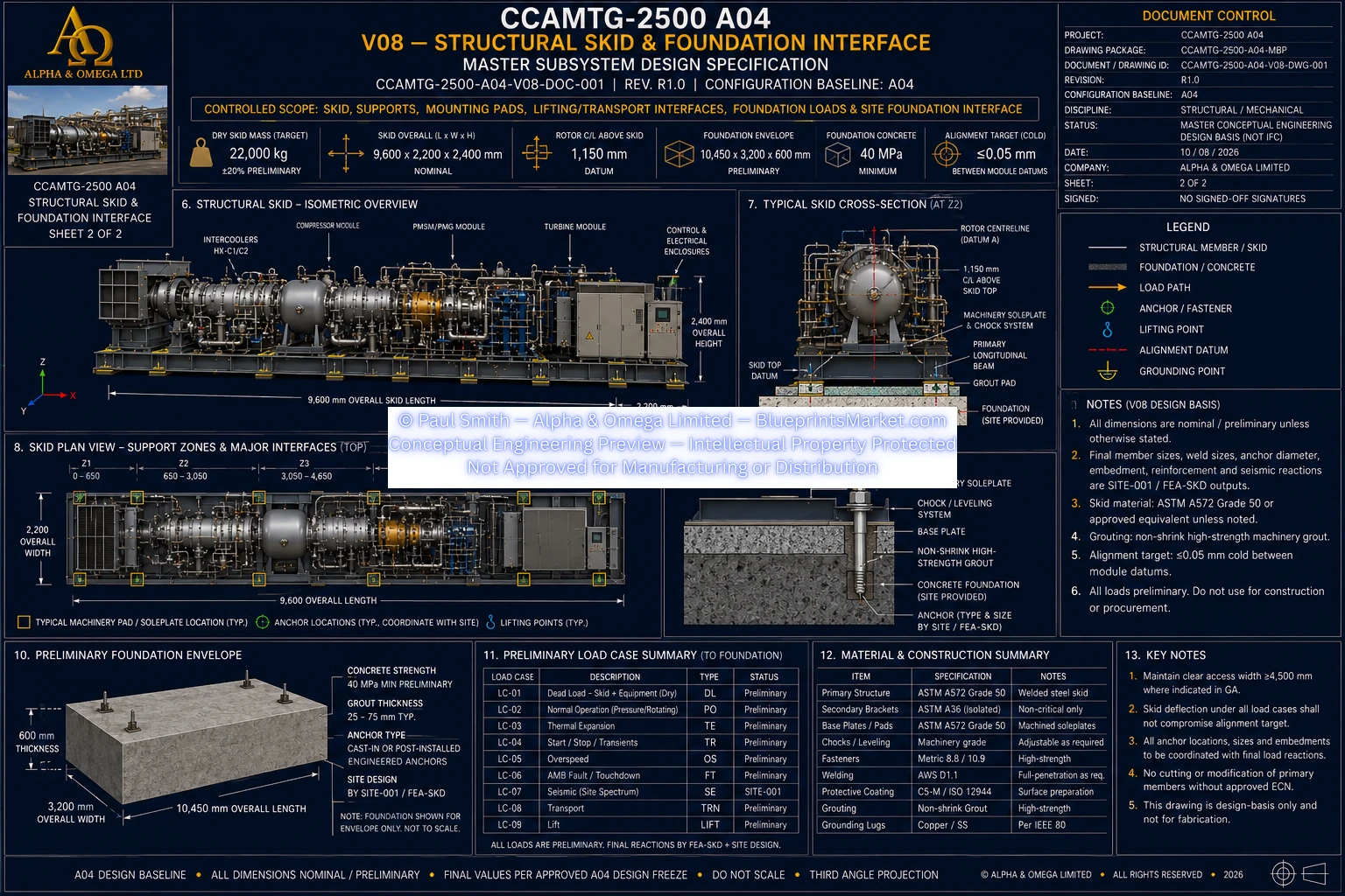 V08 Structural Skid Foundation Interface Sheet 2 of 2