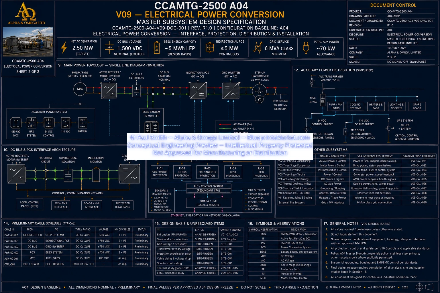 V09 Electrical Power Conversion System Architecture Sheet 2 of 2