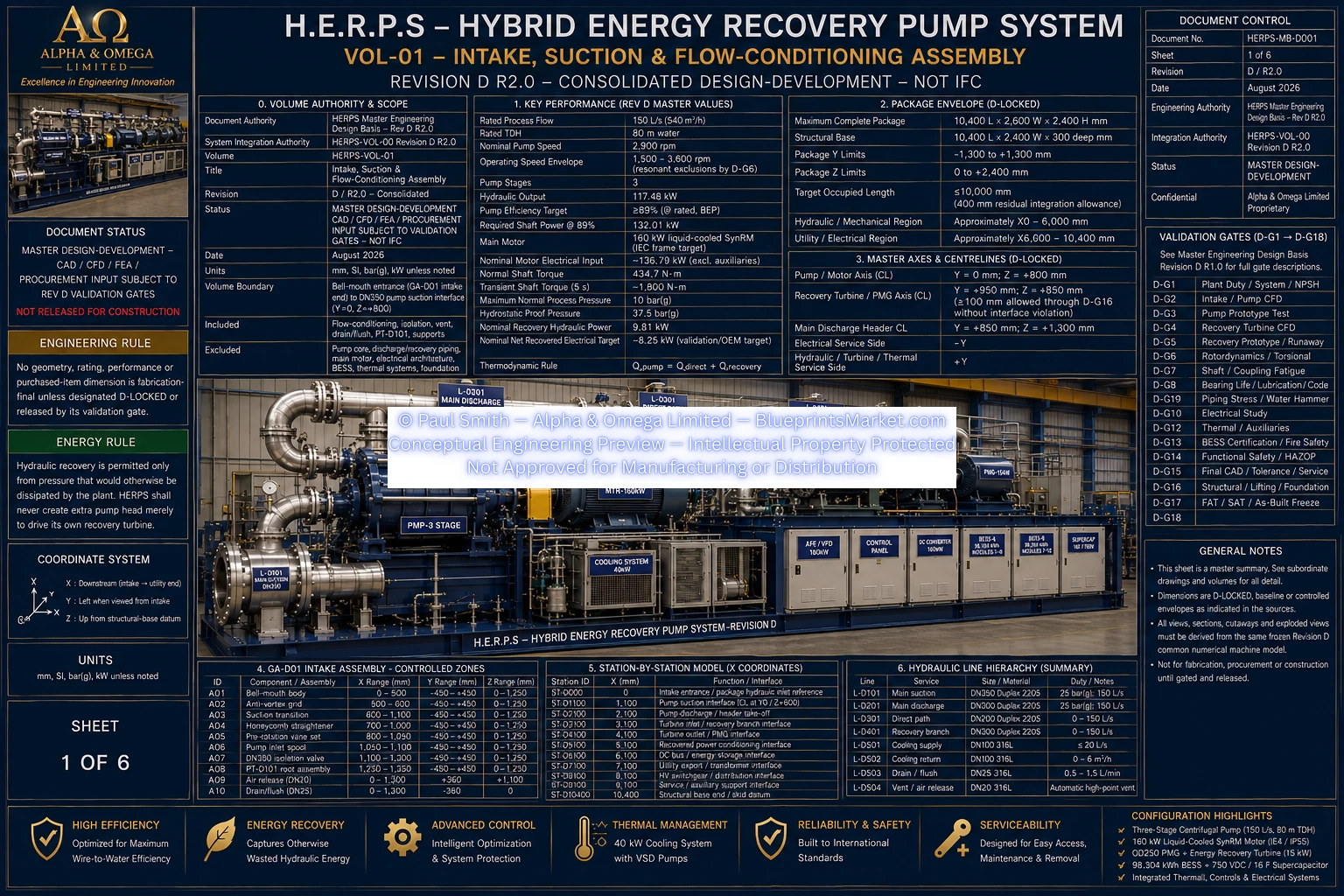 HERPS VOL 01 INTAKE SUCTION FLOW CONDITIONING ASSEMBLY SHEET 1 OF 6 REV D R2.0