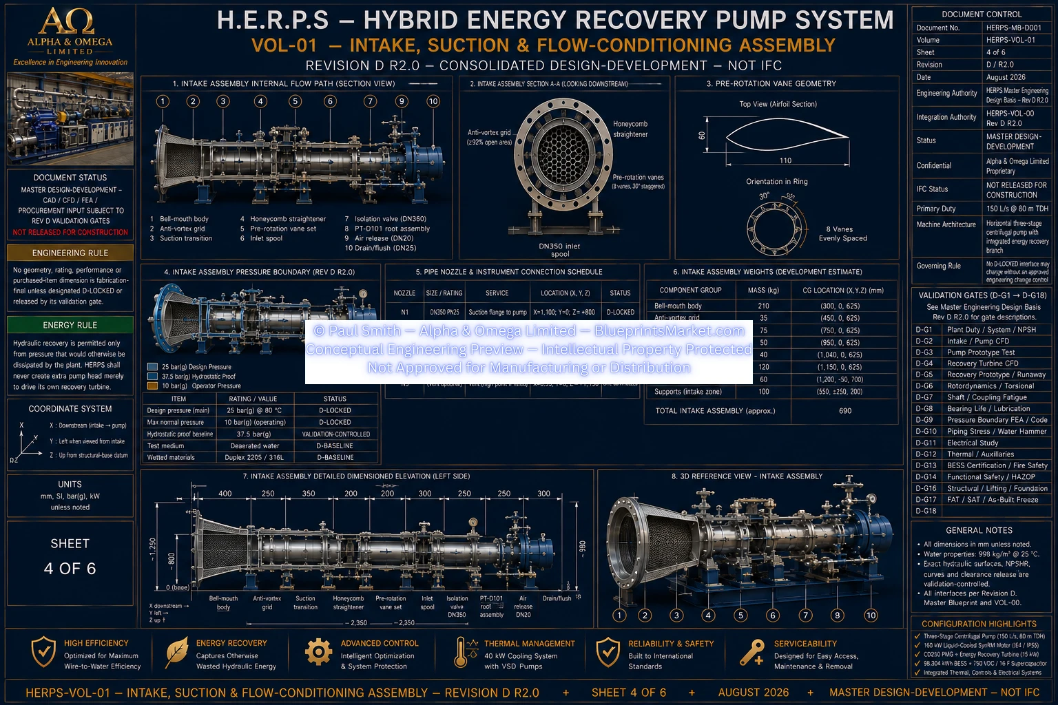 HERPS VOL 01 INTAKE SUCTION FLOW CONDITIONING ASSEMBLY SHEET 4 OF 6 REV D R2.0