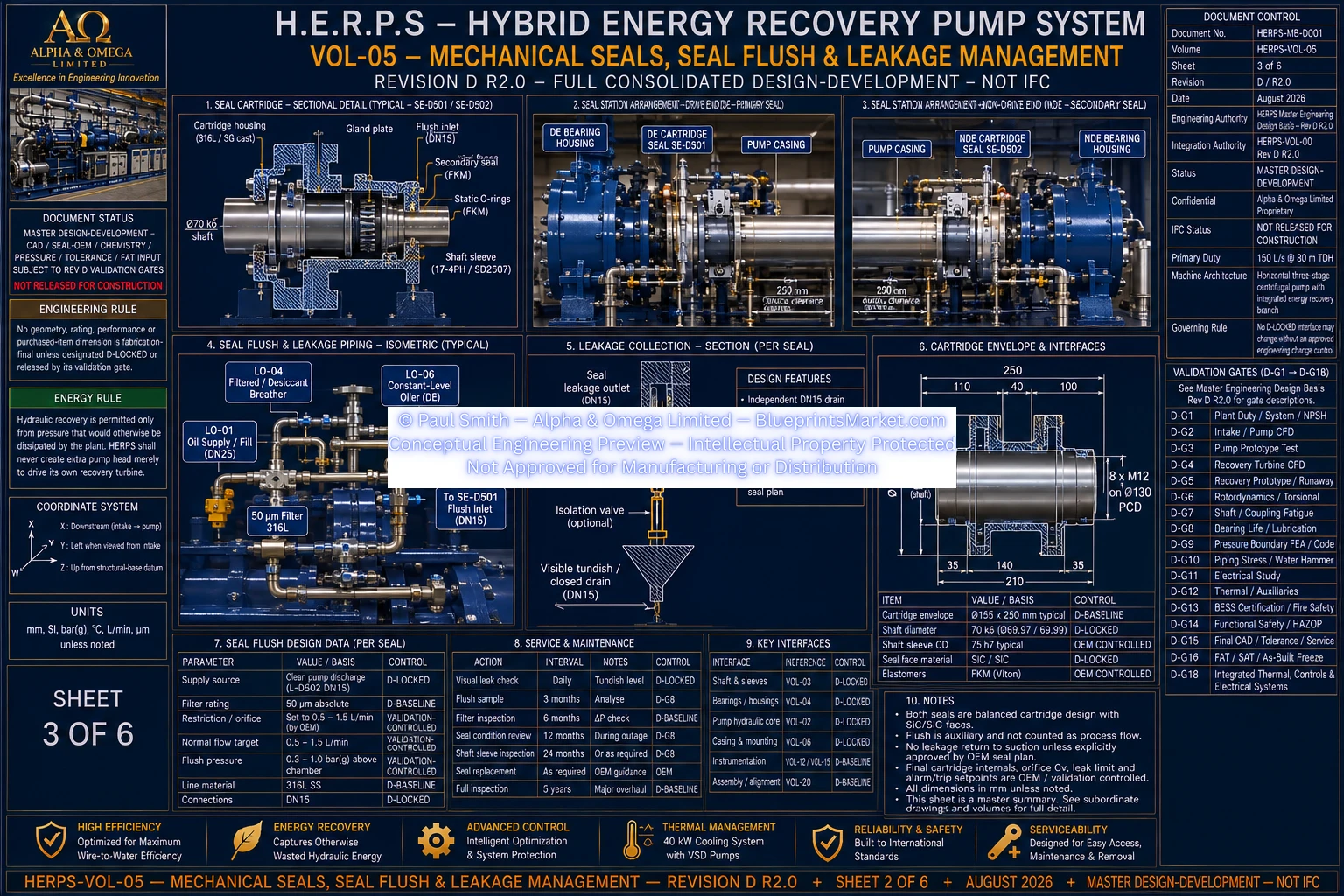 HERPS Revision D Volume 05 Mechanical Seals Seal Flush and Leakage Management Blueprint Sheet 3 of 6