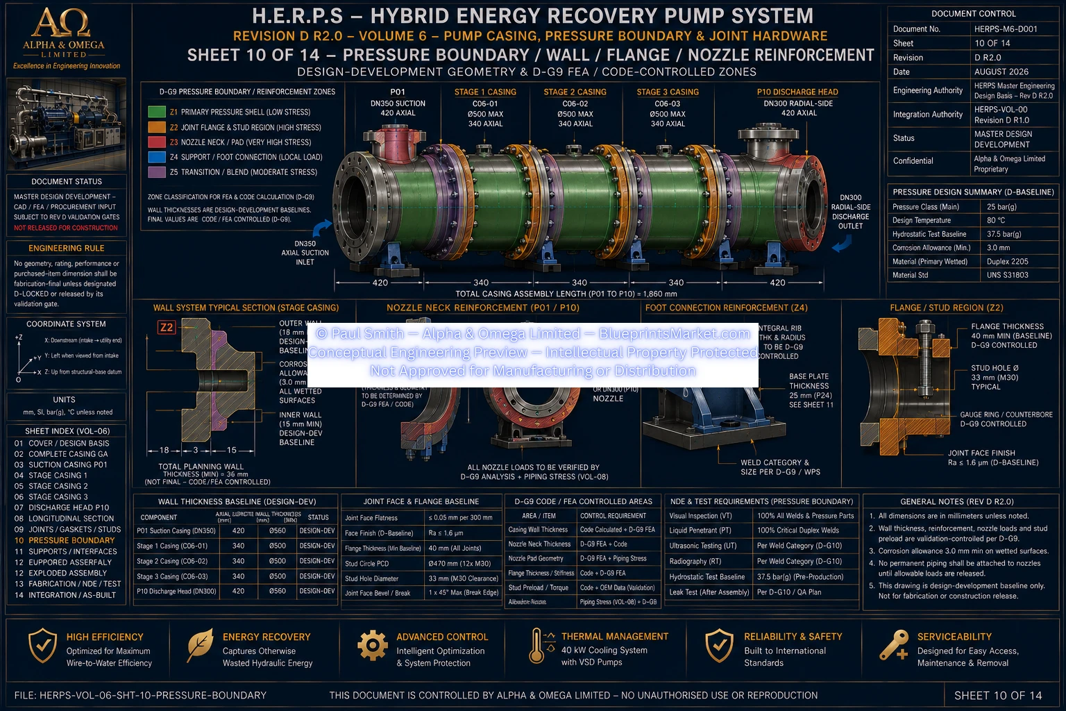 HERPS VOL 06 PUMP CASING PRESSURE BOUNDARY AND JOINT HARDWARE SHEET 10 OF 14 REV D R2.0