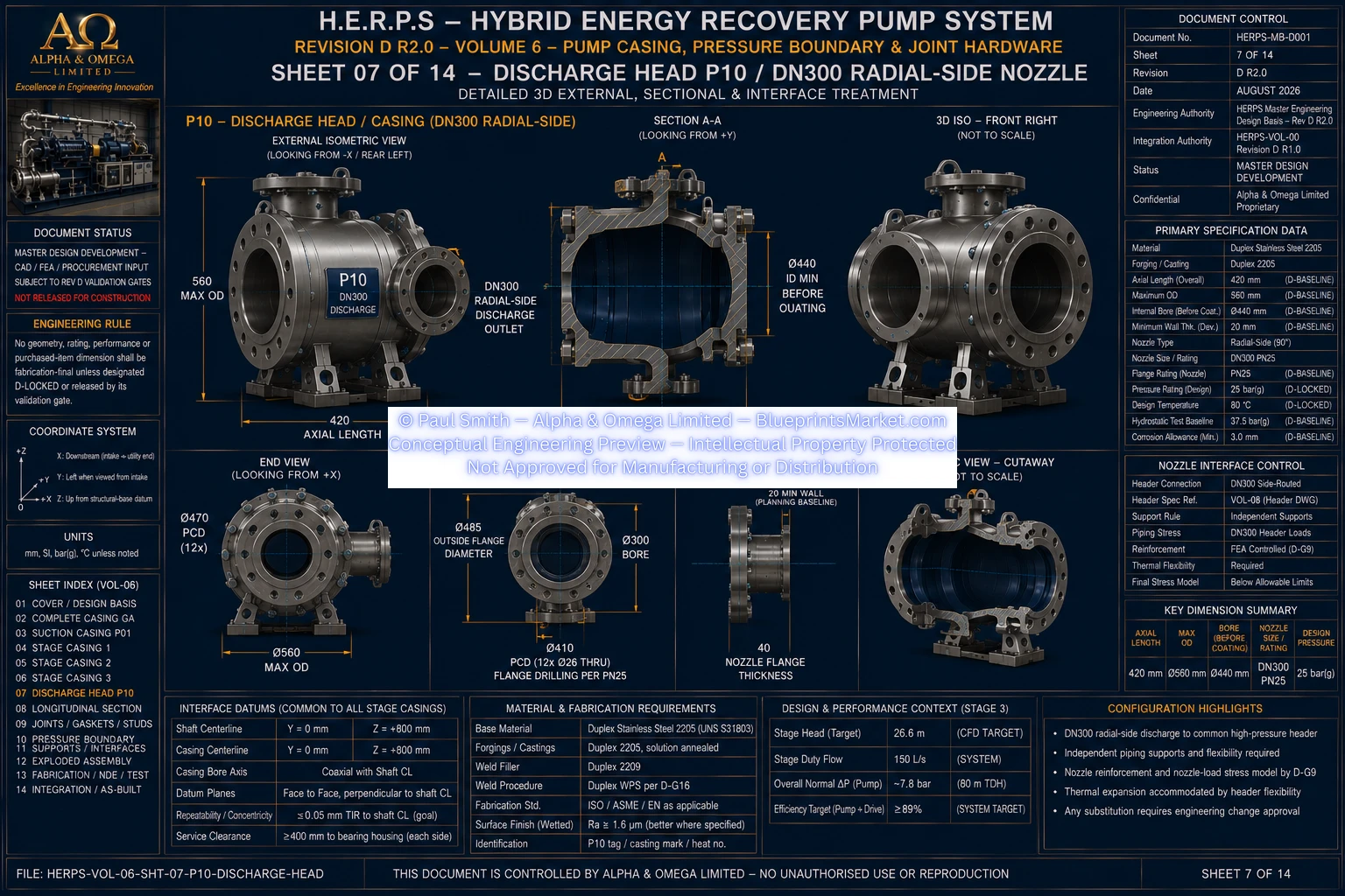 HERPS VOL 06 PUMP CASING PRESSURE BOUNDARY AND JOINT HARDWARE SHEET 7 OF 14 REV D R2.0