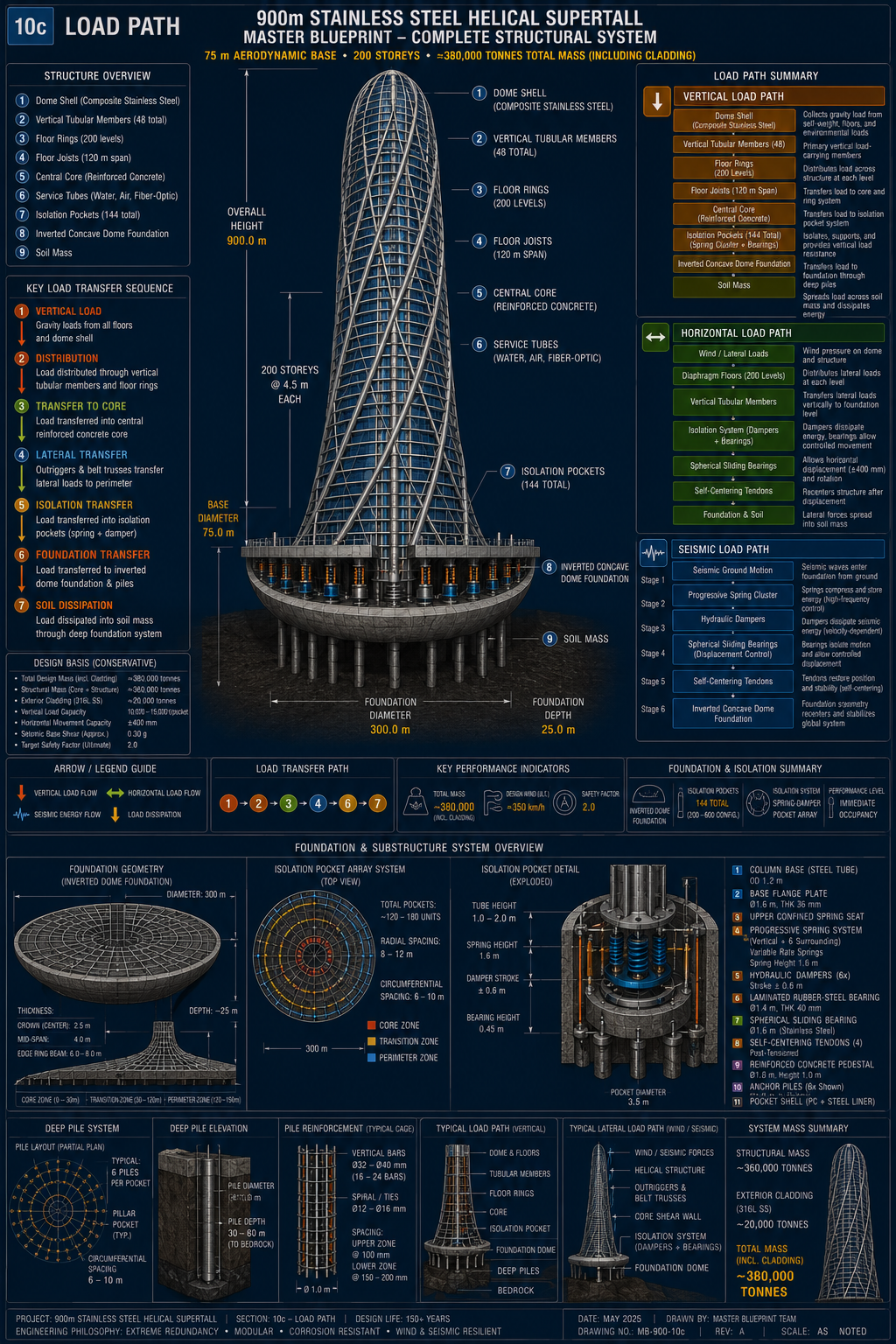 Skyscraper load path diagram