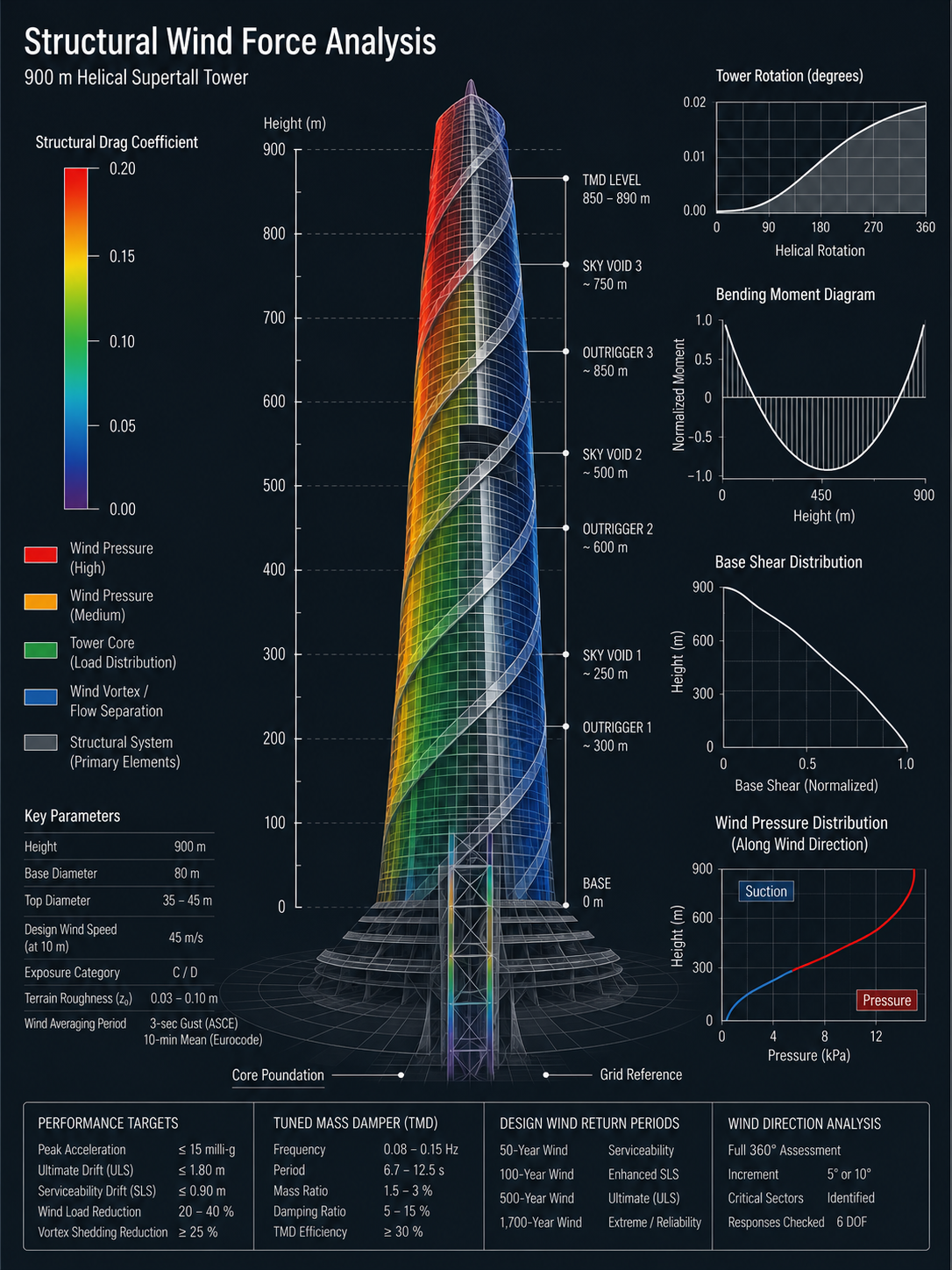 Stainless-Steel Skyscraper Wind Engineering Blueprint